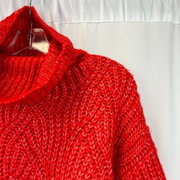 A New Day Womens Long Bishop Sleeve Cowl Neck Red Sweater Knit XS - Picture 3 of 9